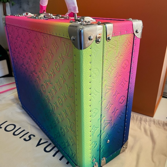 New! RARE LIMITED EDITION Louis Vuitton Virgil Cotteville 40 leather multicolor! - Picture 3 of 16